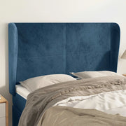 Testiera ad Orecchio-Testata con Orecchie Blu Scuro 147x23x118/128cm in Velluto 855406