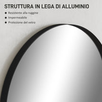 Specchio ad Arco 60x3x90 cm in Lega di Alluminio e Vetro Nero