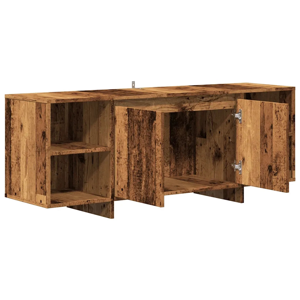 Mobile Porta TV Legno Antico 130x35x50 cm in Legno Multistrato