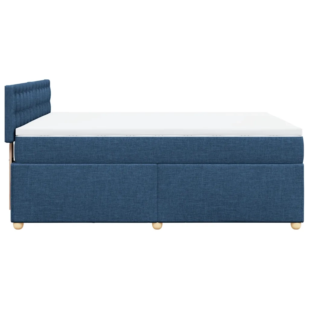 Giroletto a Molle con Materasso Blu 160x200 cm in Tessuto