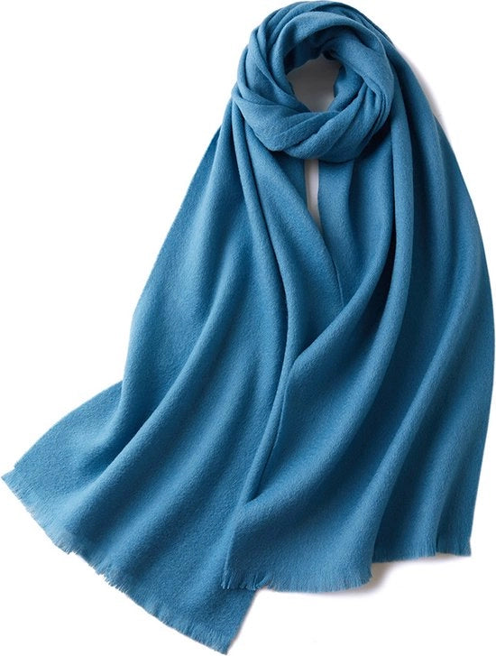 Sfida autunnale e invernale scialle caldi e soffici scialle caldi e leggeri scialle in lana a maglia unisex (32x190cm) - blu