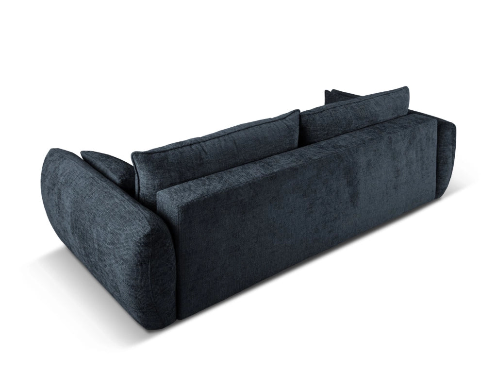 Cosmopolitan Design - Divano convertibile con contenitore "Matera" 3 posti in ciniglia blu reale 
