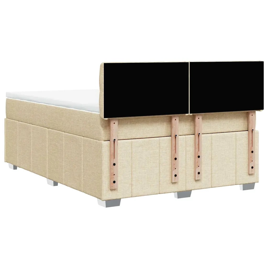 Giroletto a Molle con Materasso Crema 140x19 cm in Tessuto