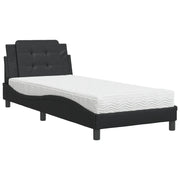Letto singolo | Letto per adulti | Giroletto senza Materasso Zadar Nero 90x200 cm in Similpelle