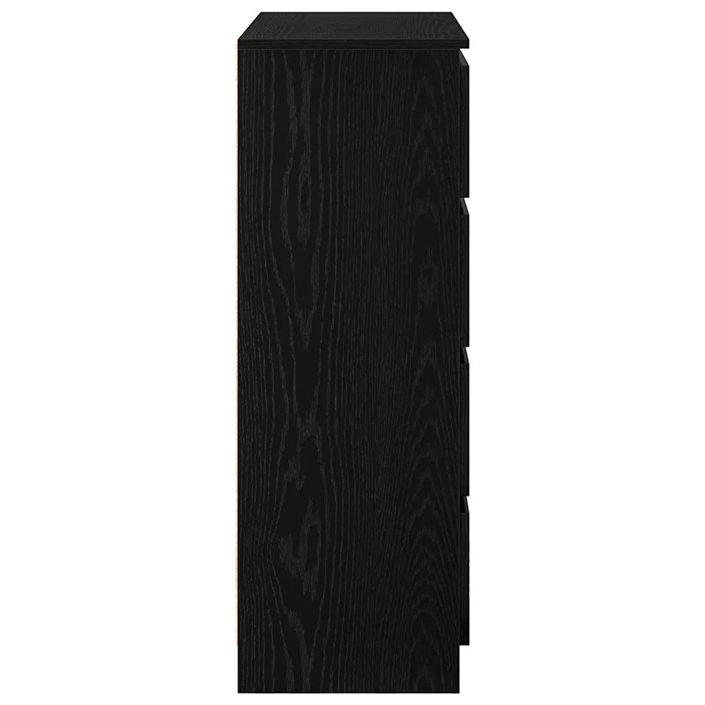Credenza | Madia | Buffet da pranzo | Armadio da pranzo Rovere Nero 80x35x99 cm in Legno Multistrato