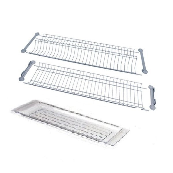 Colapiatti Scolapiatti a pensile in acciaio inox cromato con Vassoio 76 cm