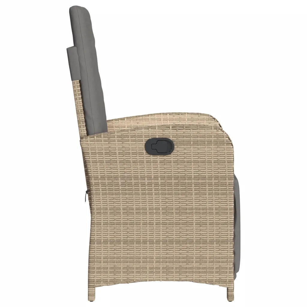 Set da Bistr¨° 3 pz | Set Salotto da Giardino con Cuscini Beige Misto in Polyrattan