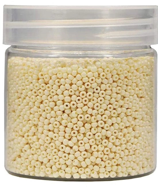 10000 pezzi / 110 gram in scatola, 12/0 kralen beige vetrose piccole perle zaad per la creazione di accessori da orecchio bracciali collane (beige)