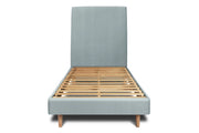 Letto 90x200 cm con testata imbottita - Tessuto velluto