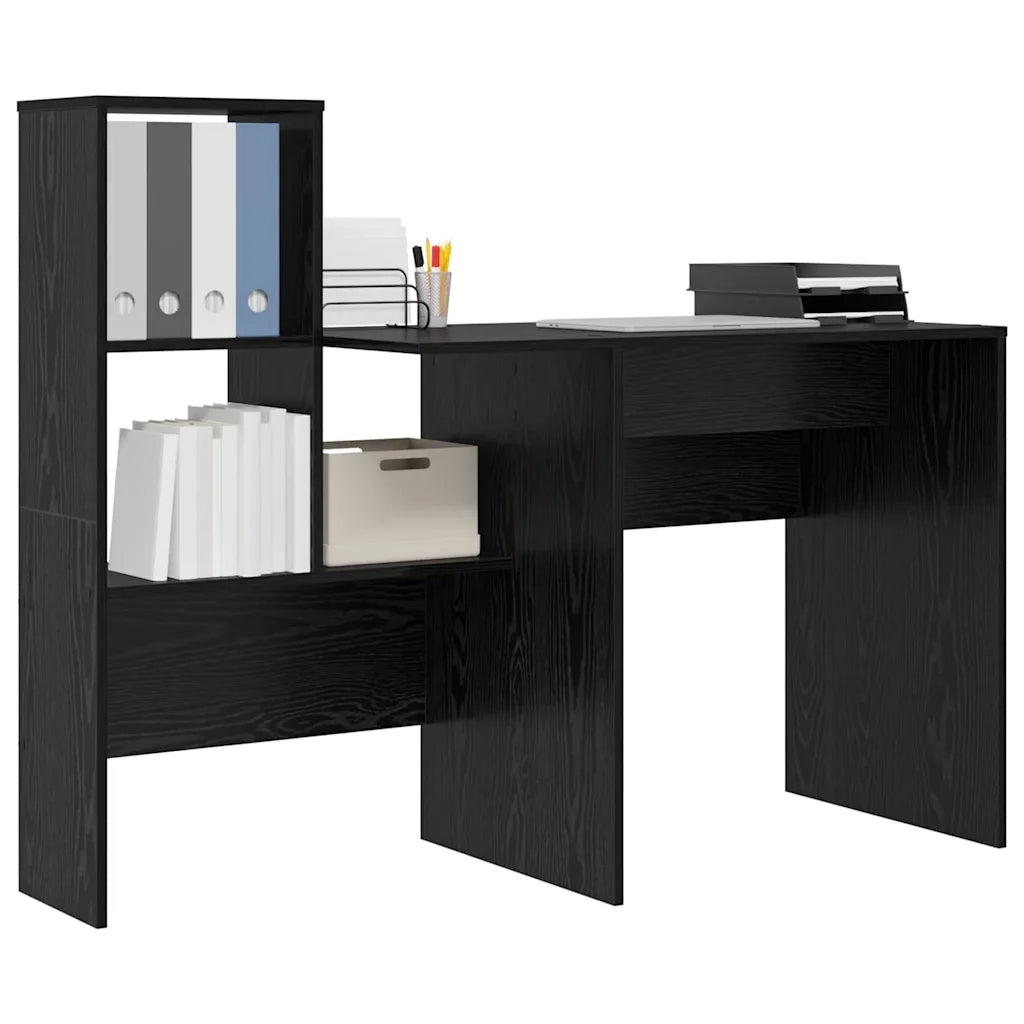 Scrivania Rovere Nero Legno ingegnerizzato 869299