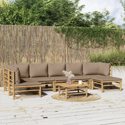 Set Salotto da Giardino 8pz con Cuscini Tortora BambÃ¹cod mxl 76304
