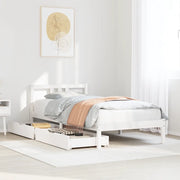 Letto senza Materasso Bianco 90x200 cm Legno Massello di Pino
