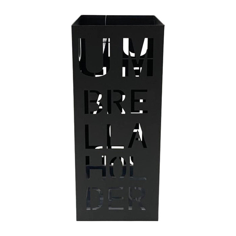 Set di 4 Portaombrello Brella 21x21x50 Cm In Metallo Mat Nero