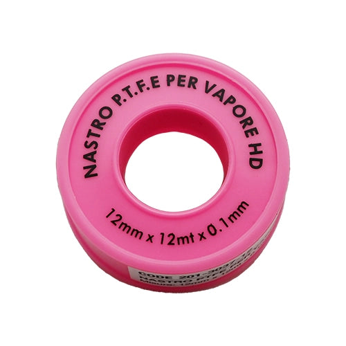 NASTRO PTFE TEFLON PER VAPORE ROSA- H. 12 mm x 12 m x 0,1 mm- DH- pezzi 1