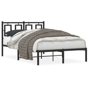 Letto matrimoniale | Letto per adulti | Giroletto con Testiera in Metallo Nero 120x200 cm
