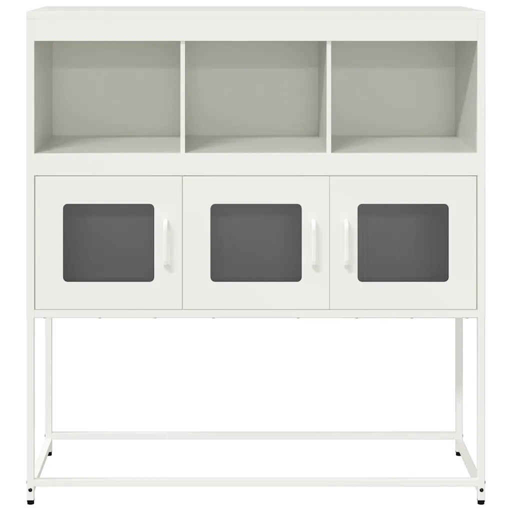 Credenza Bianca 100,5x39x107 cm in Acciaio Laminato a Freddo 853421