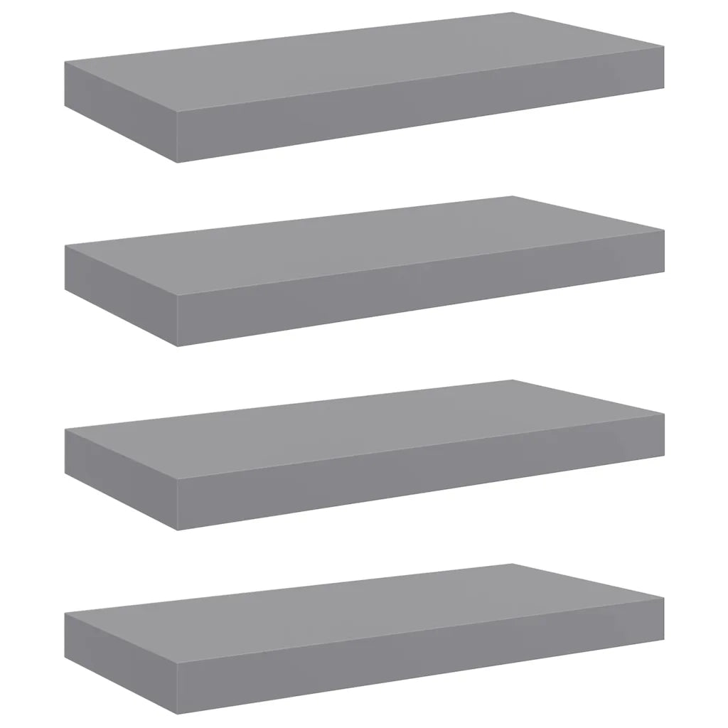 Scaffali a Parete 4 pz Grigi 50x23x3,8 cm in MDF cod mxl 32841