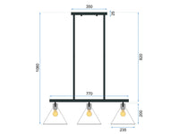 Lampada Da Soffitto Di Vetro Metallico APP318-3CP