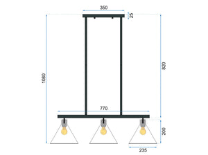 Lampada Da Soffitto Di Vetro Metallico APP318-3CP