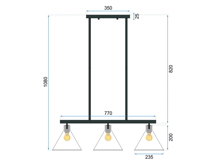 Lampada Da Soffitto Di Vetro Metallico APP318-3CP