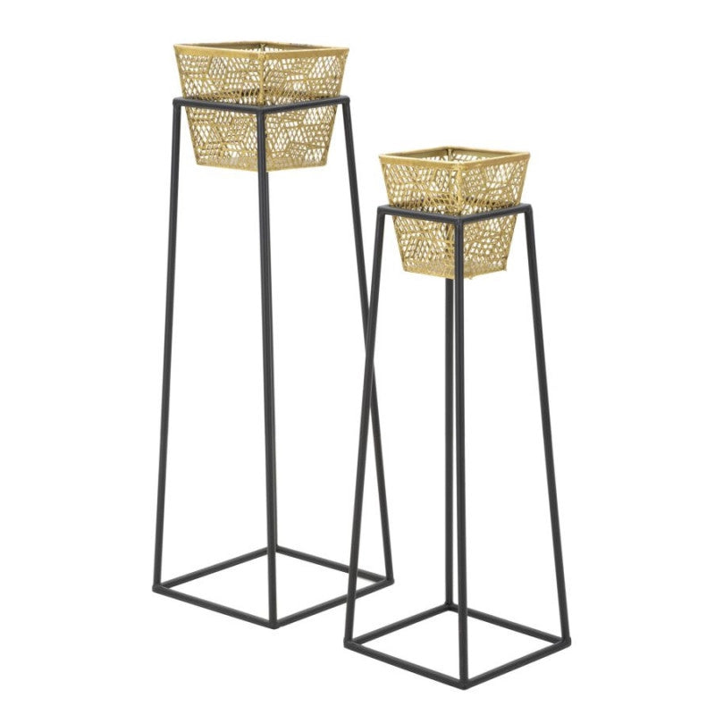 Porta Vasi Square Coppia cm ø 23x70-20x60