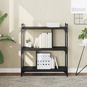 Libreria Nera 3 Ripiani 76x32x88 cm Legno Multistrato 833930