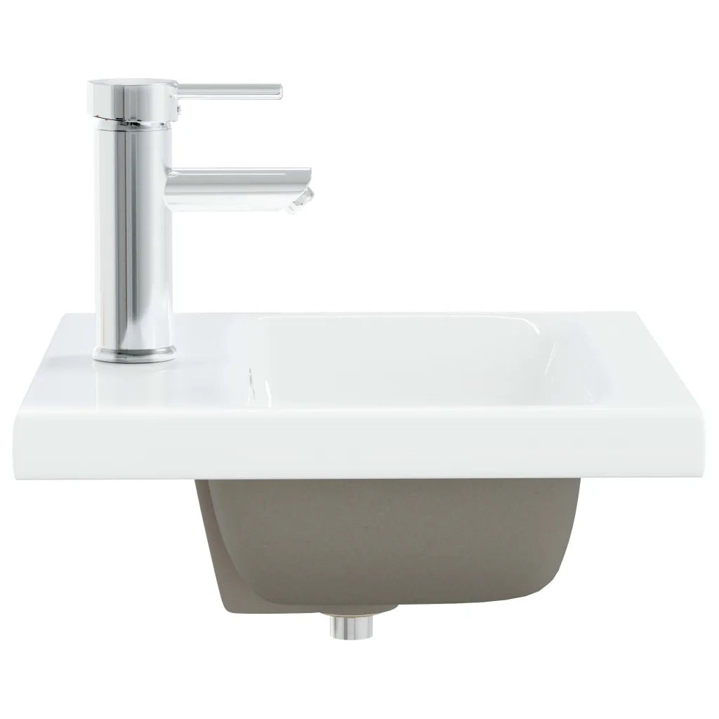 Lavabo da Incasso con Rubinetto 42x39x18 cm in Ceramica Bianco 148623