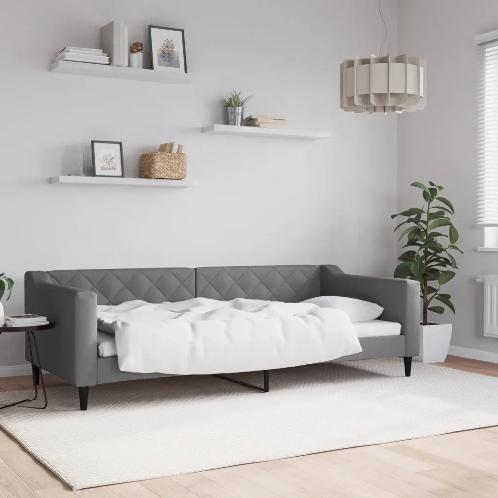 Letto da Giorno Grigio 90x200 cm in Tessuto 354162