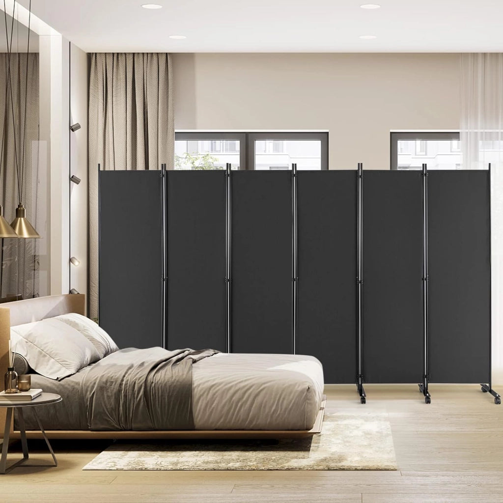 Paravento,Divisorio Interno su Rotelle, 6 Pezzi, 334,5 x 172 cm, Divisorio Pieghevole, 4 Colori