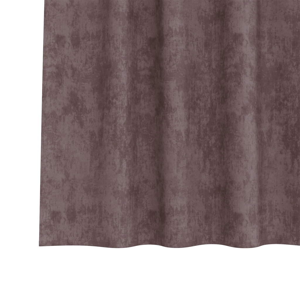 Tende in Velluto 2 pz con Ganci Marrone 140x140 cm