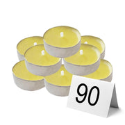 MAURY'S CANDELINE TEA LIGHT 90 PZ GIALLE CON OLIO DI CITRONELLA E BASE IN METALLO
