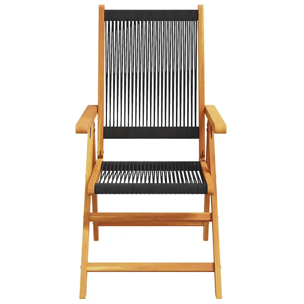 Sedie da Giardino Reclinabili 6pz Nere Legno Massello di Acacia 3214530