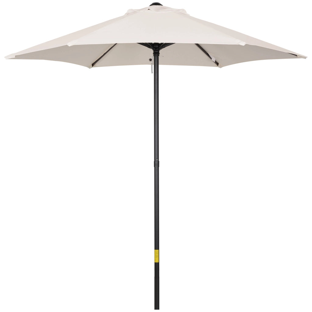 Ombrellone da Giardino Rotondo 2m ¨C zephmum ¨C Alluminio Poliestere Crema