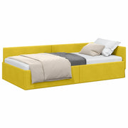 Letto singolo | Letto per adulti | Cornice del letto ad angolo Giallo 90 cm x 190 cm Velluto