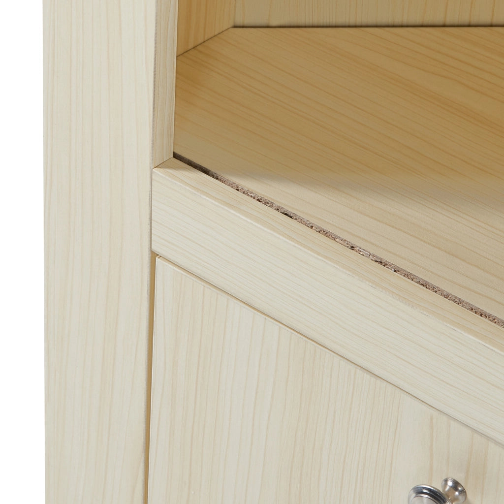 Armadio Angolare Eura con Scomparti Aperti e Chiusi - Effetto Rovere [en.casa]