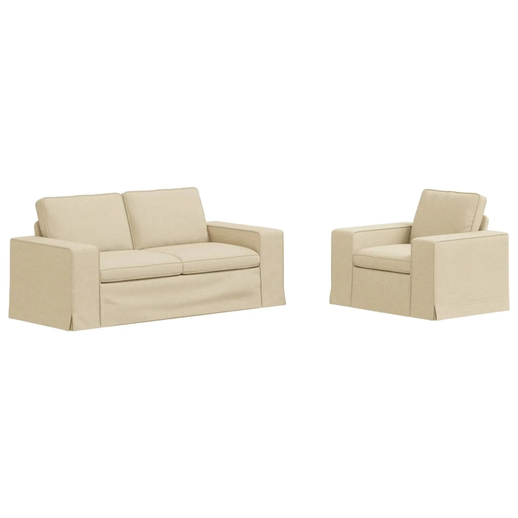 Set di divani 2 pcs Crema 182 x 80 x 82 cm Tessuto