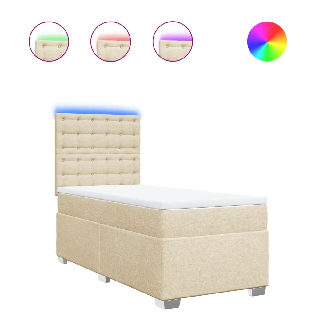 Giroletto a Molle con Materasso Crema 90x190 cm in Tessuto 3292662