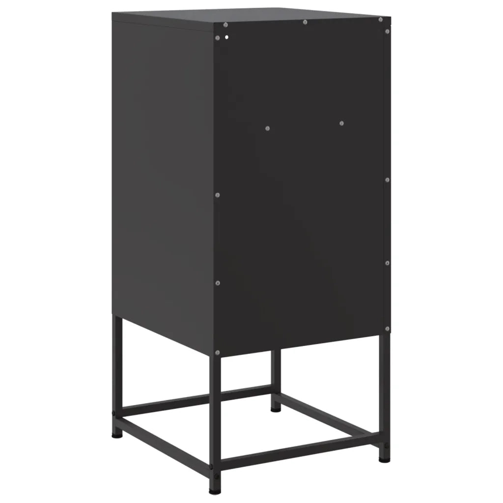 Comodino-Tavolino da notte Nero 36x39x78 cm in Acciaio 654051