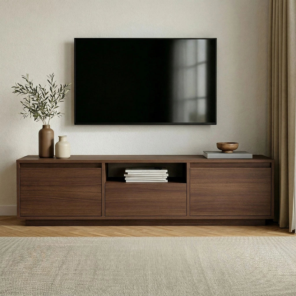 Porta TV in legno "Sentinel" - 160 x 30 x 42 cm - Marrone