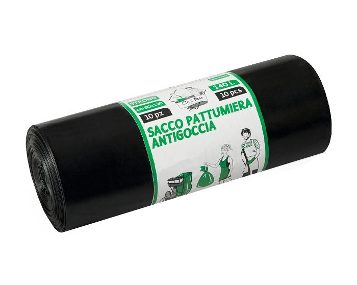 SACCHI PER NETTEZZA URBANA NERI 92x120 cm (6 pz/rt) - Spess. 80 micron - 20 rotolo