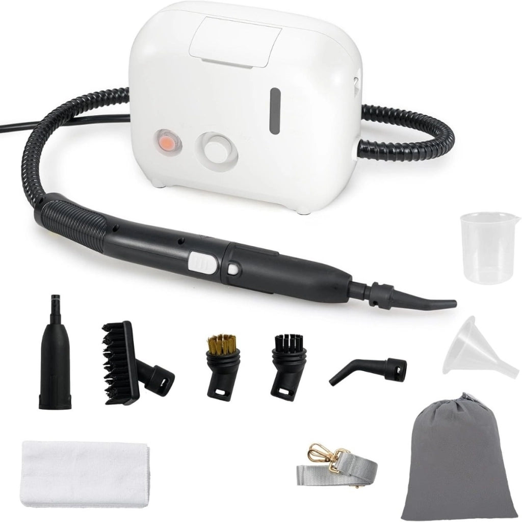 Pulitore vapore portatile 1600w, Vaporizzatore domestico serbatoio acqua 1L ,Si riscalda in 10 secondi Bianco-Elettrodomestici pulizia
