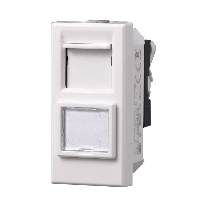 Connettore Rete Presa Dati RJ45 CAT6 Colore Bianco Compatibile Con Bticino Axolute