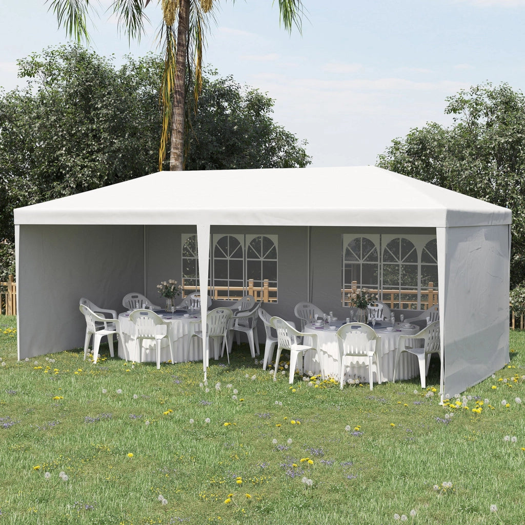 Tendostruttura da Giardino Pieghevole 5,83x2,95 m con Pannelli Rimovibili Bianco