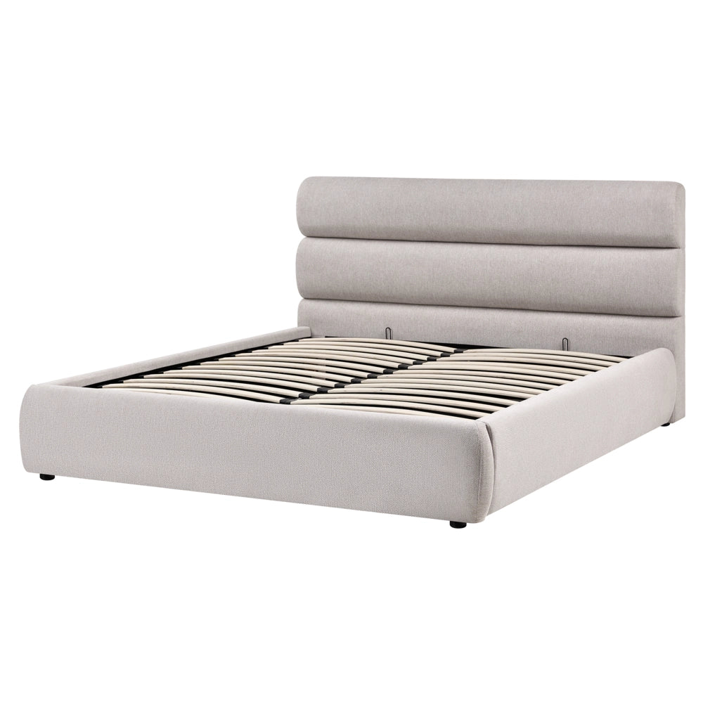 Letto matrimoniale con struttura in tessuto 160 x 200 cm Contenitore grigio Design moderno