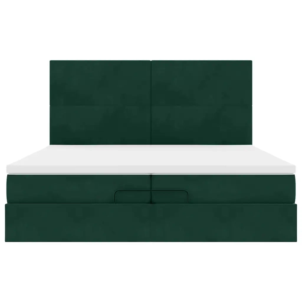 Struttura Letto Pouf con Materassi 200x200 cm Velluto