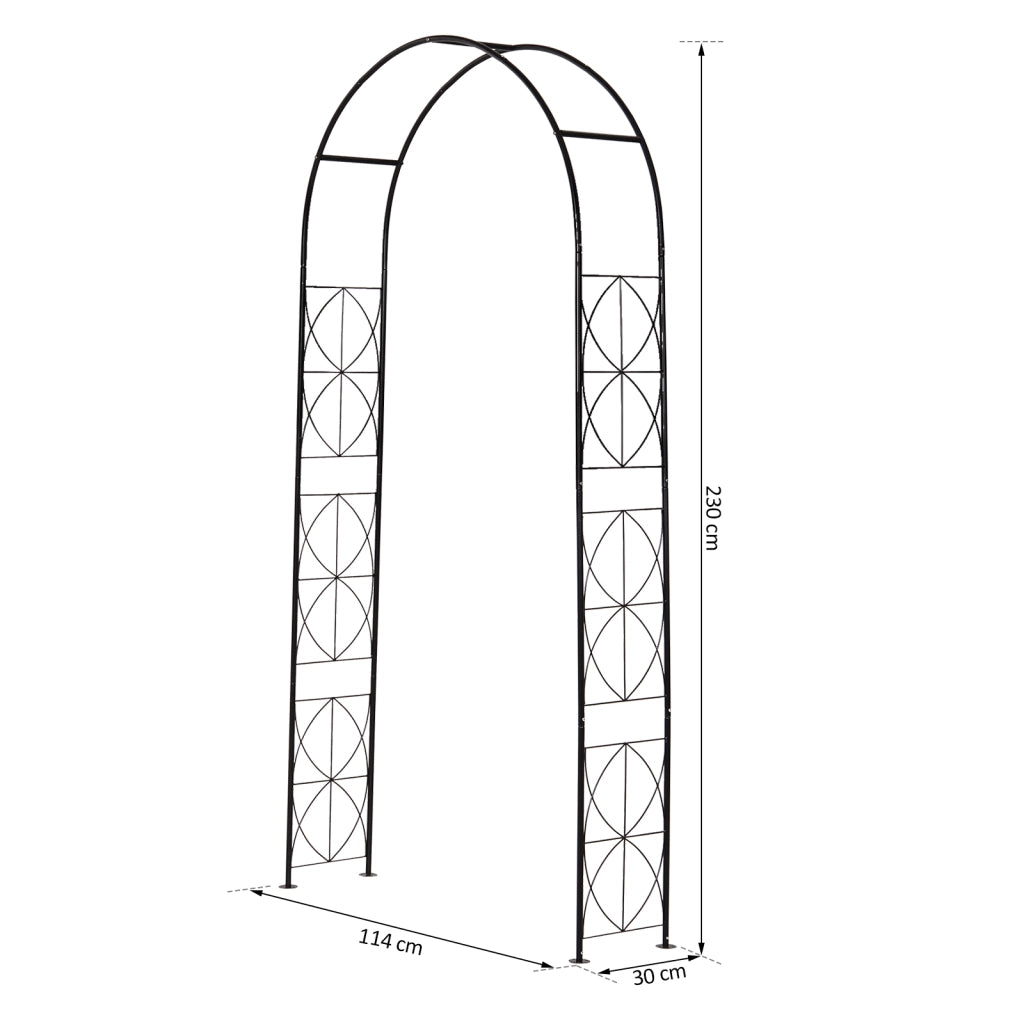Arco per Rose in Metallo ¨C zephmum ¨C 114x30x230 cm Nero