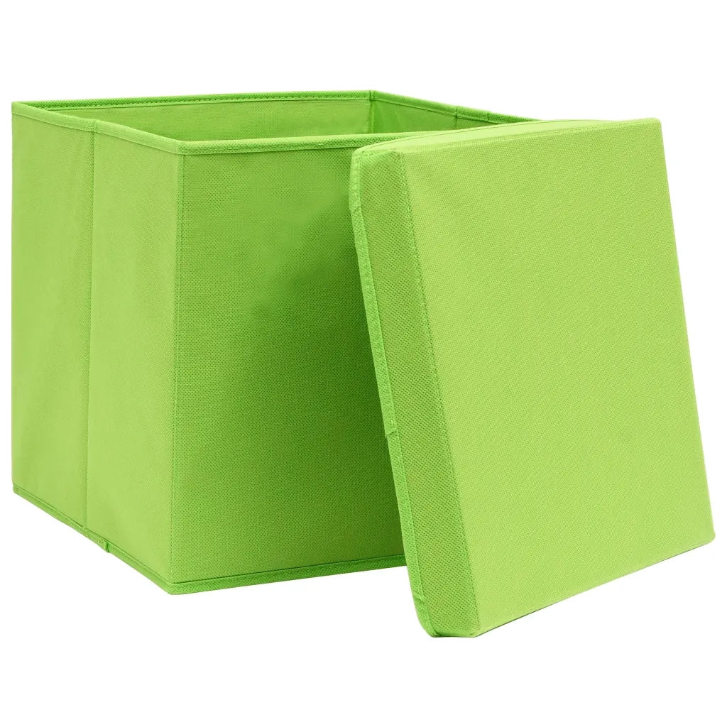 Contenitori con Coperchi 10 pz 28x28x28 cm Verde 325230