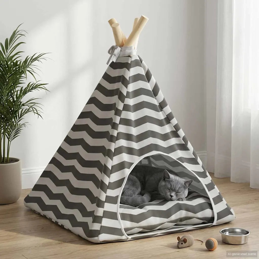 Tenda per animali con cuscino Bianco e Grigio 40 x 40 x 50 cm CFW6864551