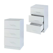 Set di 2 comodini con 3 cassetti 66 x 37 x 35 cm truciolare bianco 03_0010606
