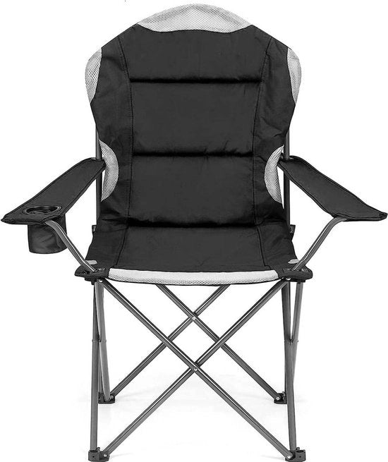 Cercazona Opvougbile Heavy Duty Luxe con Pieno di Aria Alta Sedia - Nero - 1 Sedia con Porta Tazza sedia da spiaggia trasportabile